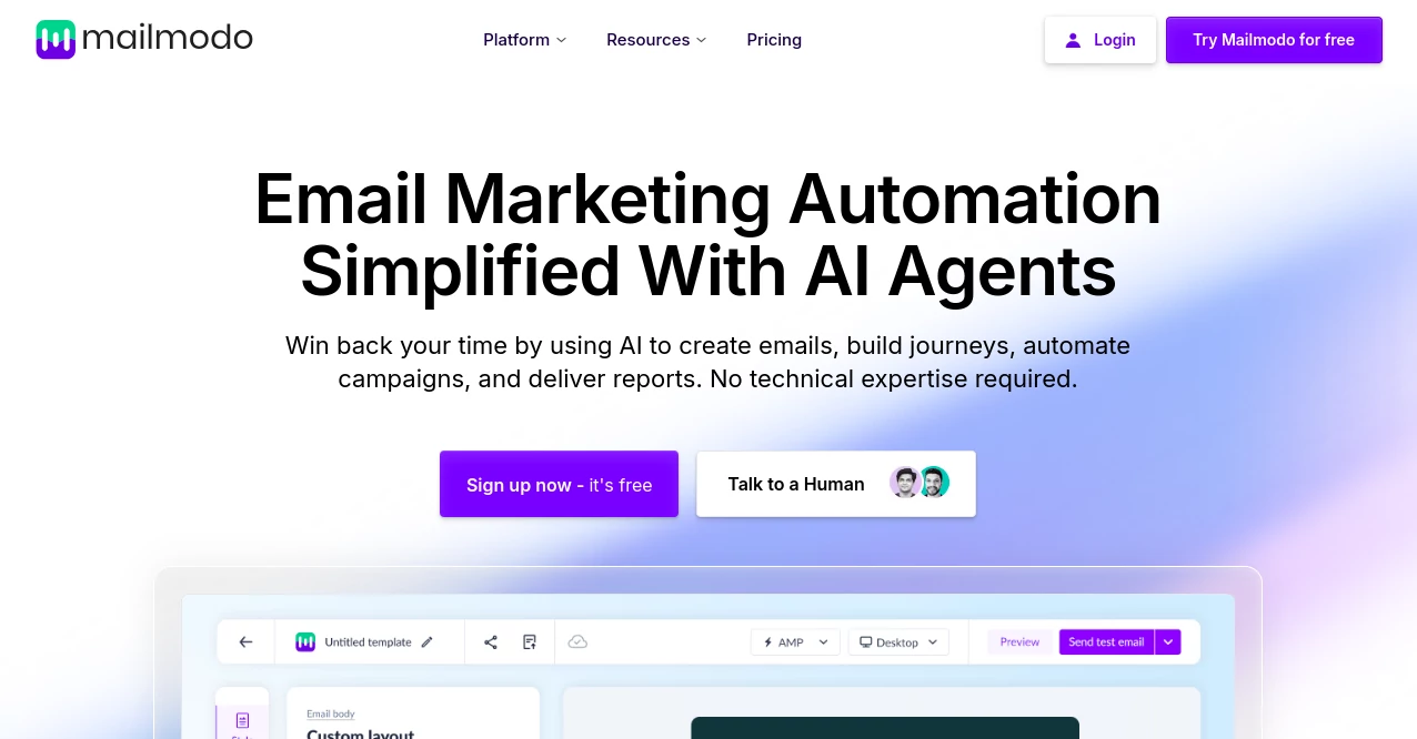 Screenshot of mailmodo – An AI tool in the ,AI Lead Generation ,AI Forms & Surveys ,AI Email Marketing ,AI Response Generator  category, showcasing its interface and key features.
