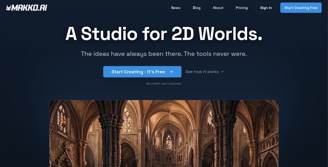 Screenshot of Makko AI – An AI tool in the ,AI Art Generator ,AI Design Generator ,AI Game ,Design & Art  category, showcasing its interface and key features.