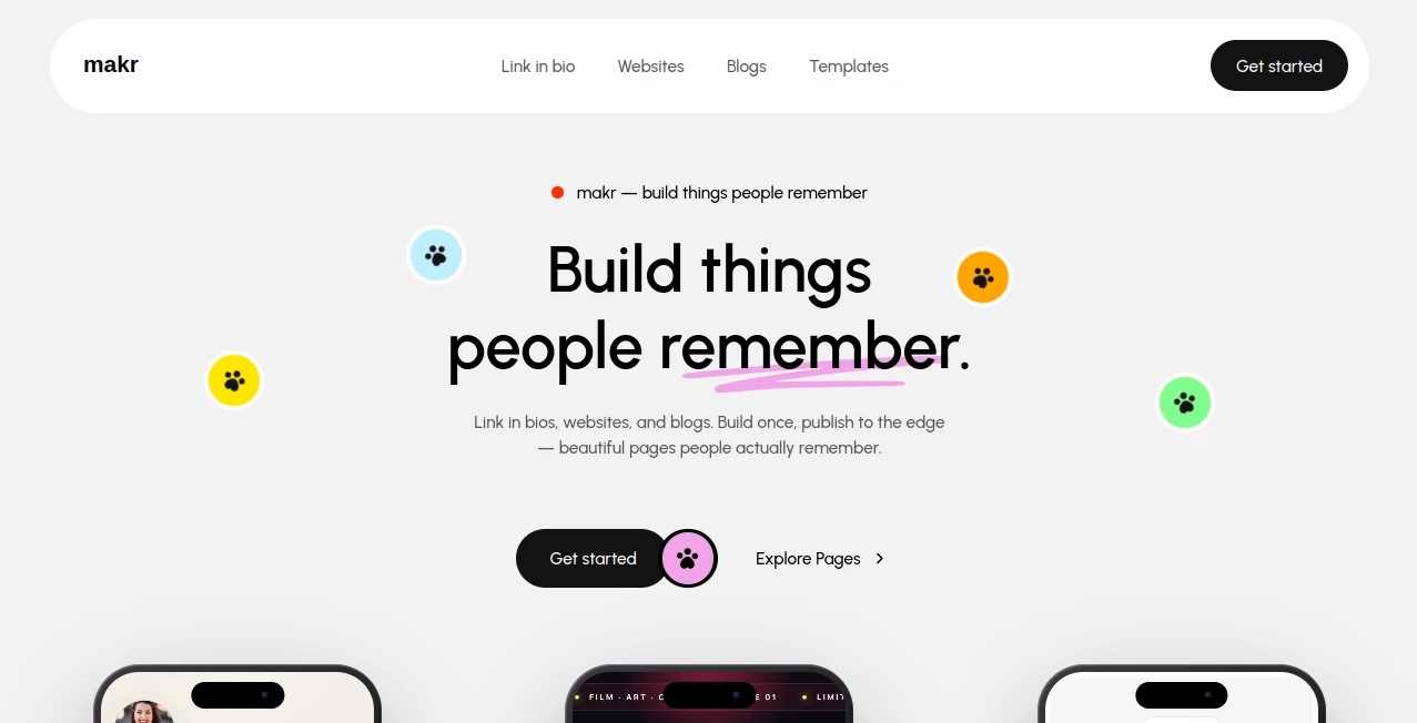 Screenshot of Makr.im – An AI tool in the ,AI Website Builder ,AI Productivity Tools ,AI Website Designer  category, showcasing its interface and key features.