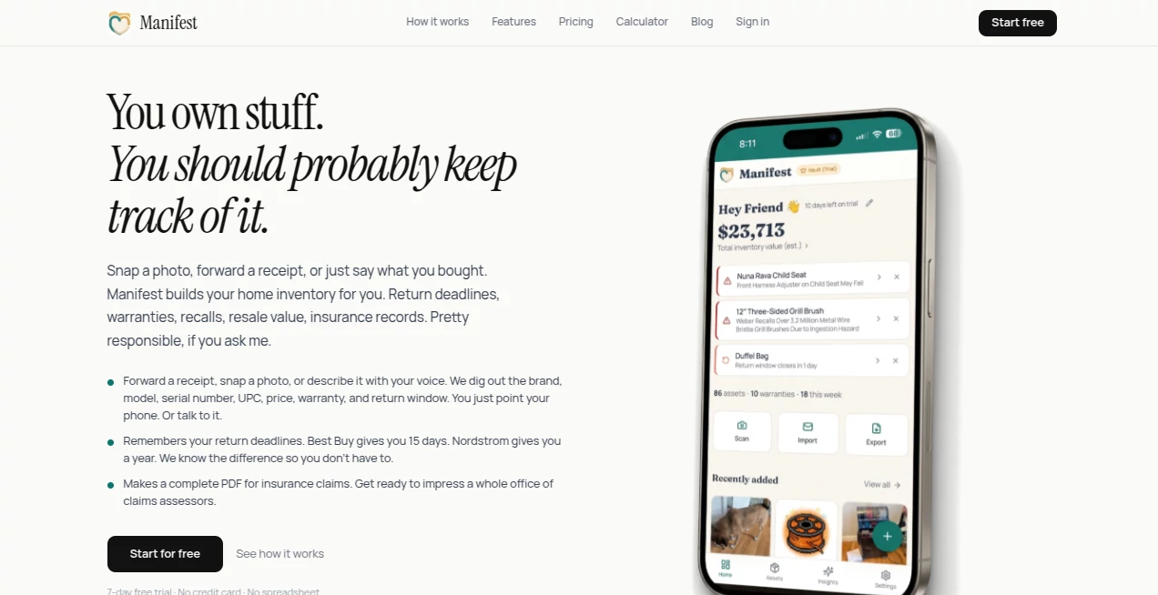 Screenshot of Manifest – An AI tool in the ,Other  category, showcasing its interface and key features.