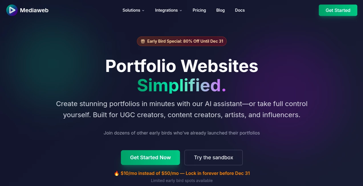 Screenshot of Mediaweb – An AI tool in the ,AI Landing Page Builder ,AI Website Builder ,AI Content Generator ,AI Social Media Assistant  category, showcasing its interface and key features.