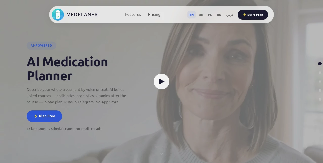 Screenshot of MedPlaner – An AI tool in the ,AI Life Assistant ,AI Fitness ,AI Healthcare ,AI Productivity Tools  category, showcasing its interface and key features.