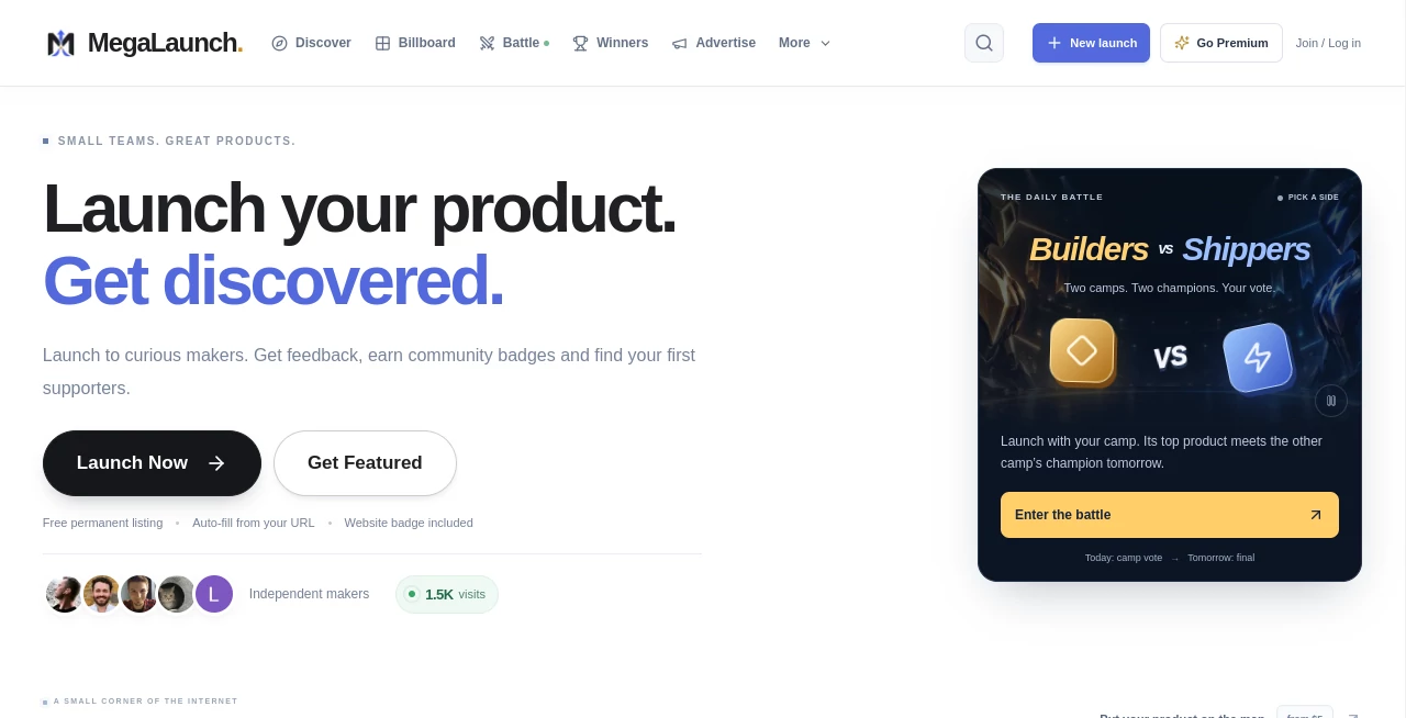 Screenshot of MegaLaunch – An AI tool in the ,Marketing  category, showcasing its interface and key features.