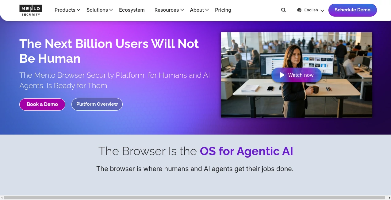 Screenshot of Menlo Security – An AI tool in the ,AI Developer Tools ,AI Productivity Tools ,AI Team Collaboration ,Other  category, showcasing its interface and key features.