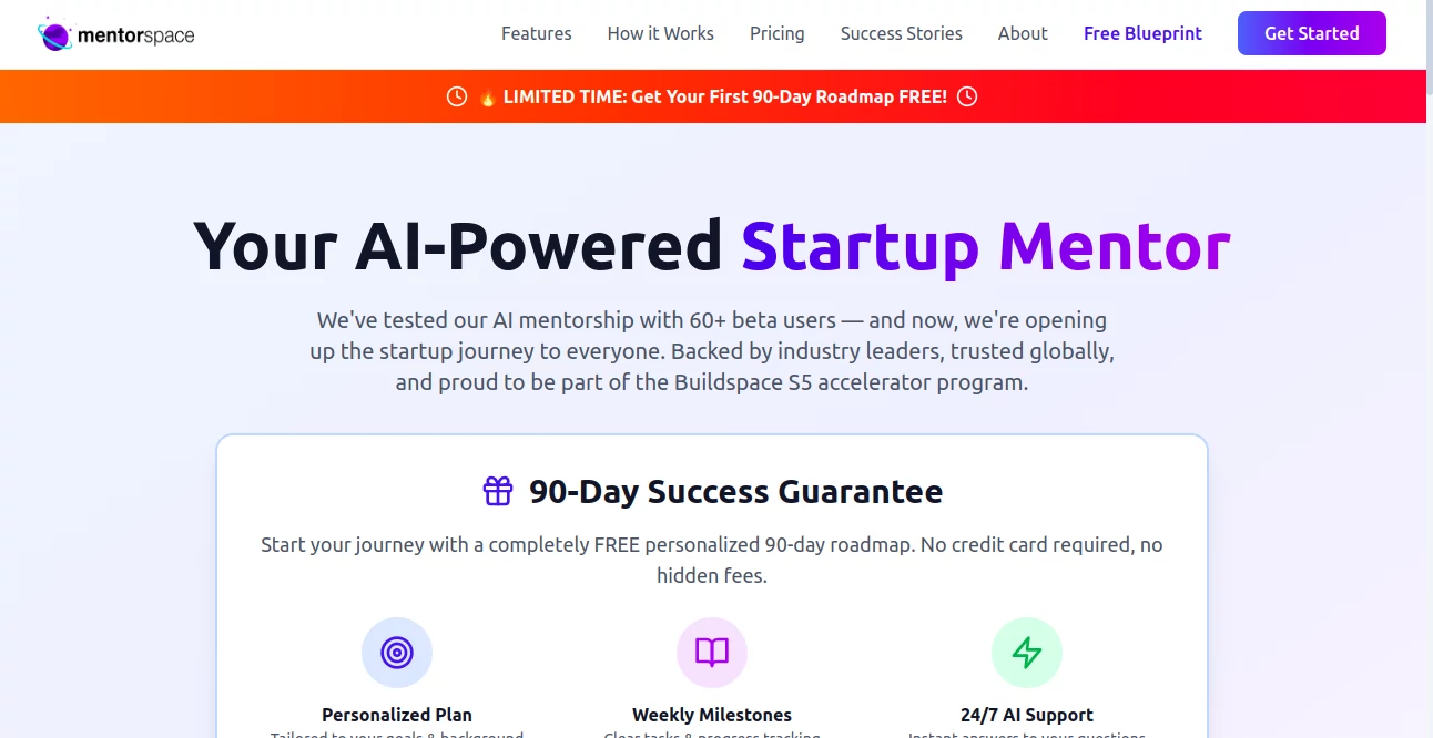 Screenshot of MentorSpace AI – An AI tool in the ,AI Research Tool ,AI Homework Helper ,AI Education Assistant ,AI Coaching  category, showcasing its interface and key features.