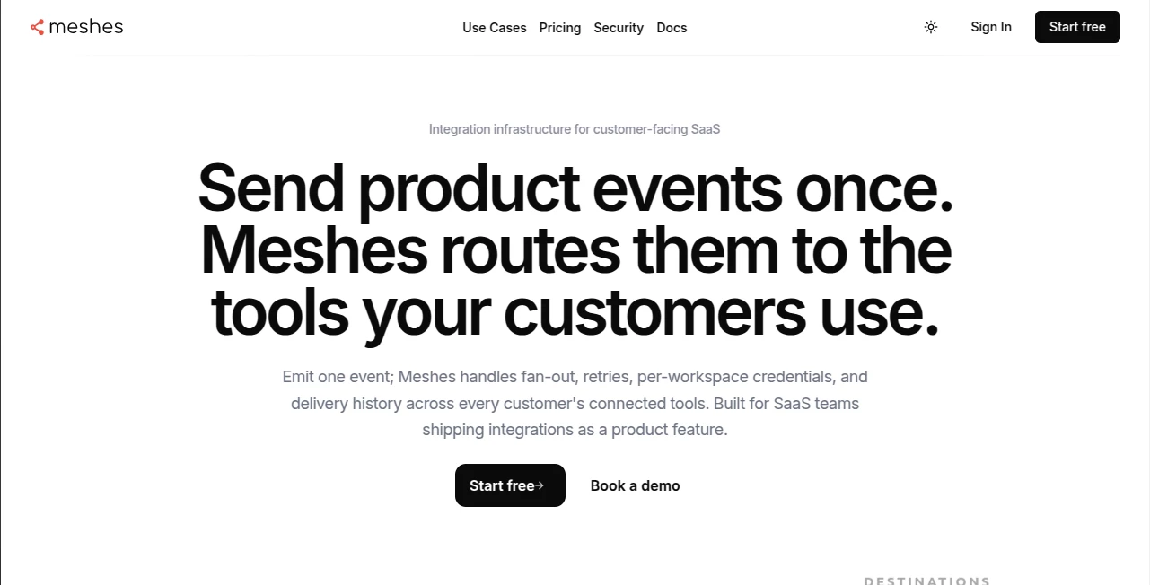 Screenshot of Meshes – An AI tool in the ,AI Workflow Management ,AI No-Code & Low-Code ,AI API Design ,AI Developer Tools  category, showcasing its interface and key features.