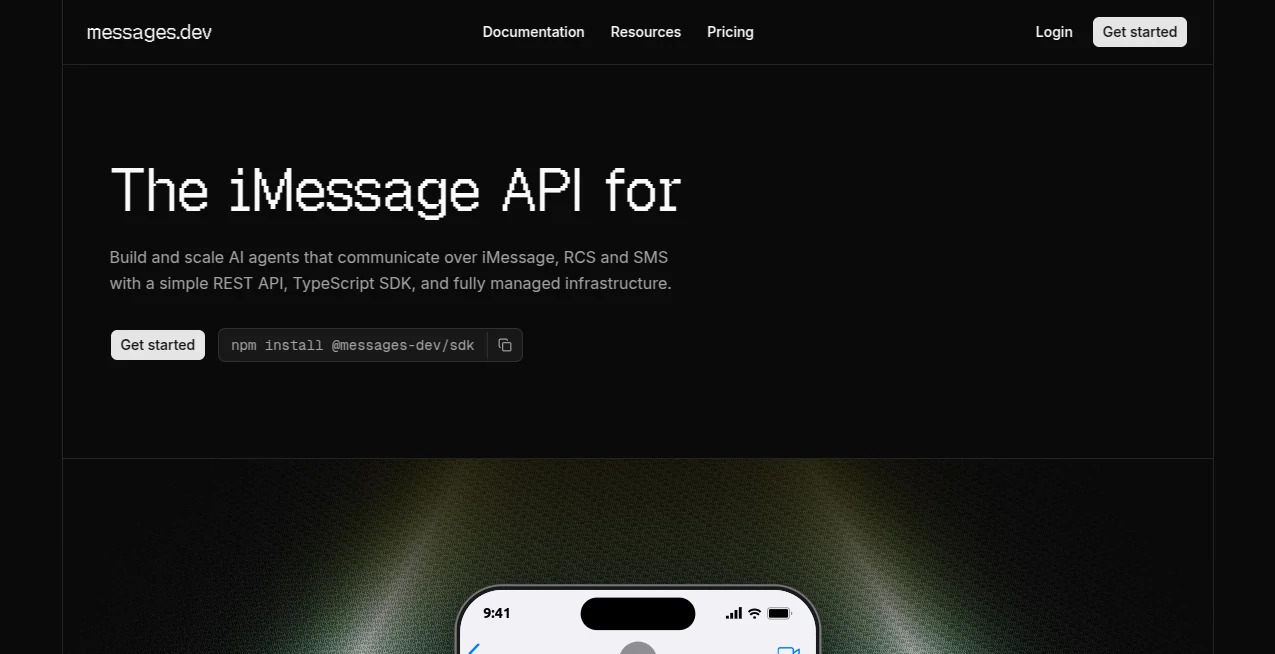 Screenshot of messages.dev – An AI tool in the ,AI API Design ,AI Developer Tools ,AI Customer Service Assistant ,AI Chatbot  category, showcasing its interface and key features.