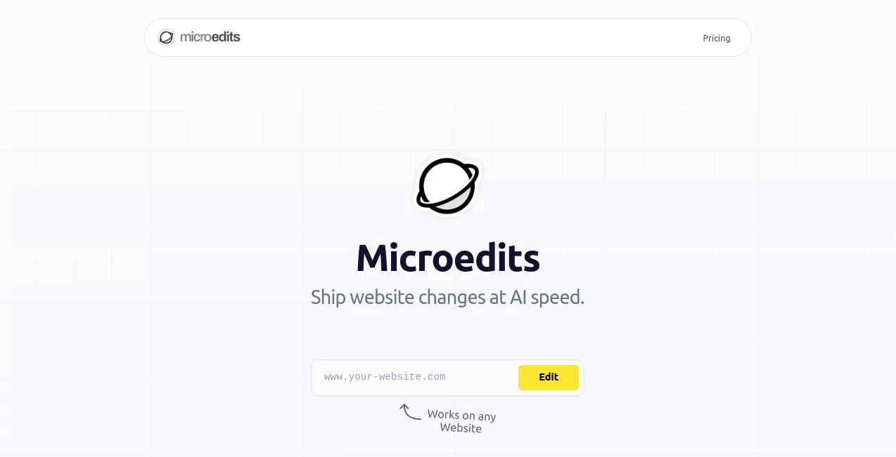 Screenshot of Microedits – An AI tool in the ,AI Landing Page Builder ,AI Website Builder ,AI No-Code & Low-Code ,AI Workflow Management  category, showcasing its interface and key features.