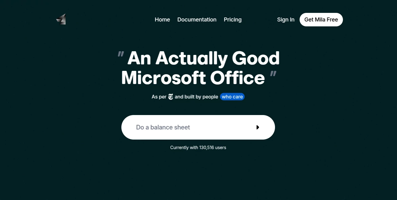 Screenshot of Mila – An AI tool in the ,AI Documents Assistant ,AI Productivity Tools ,AI Presentation Generator ,AI Writing Assistants  category, showcasing its interface and key features.