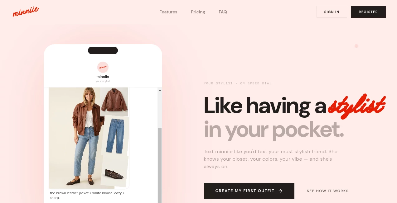 Screenshot of minniie – An AI tool in the ,AI Image to Image ,AI Chatbot ,AI Life Assistant ,Design & Art  category, showcasing its interface and key features.