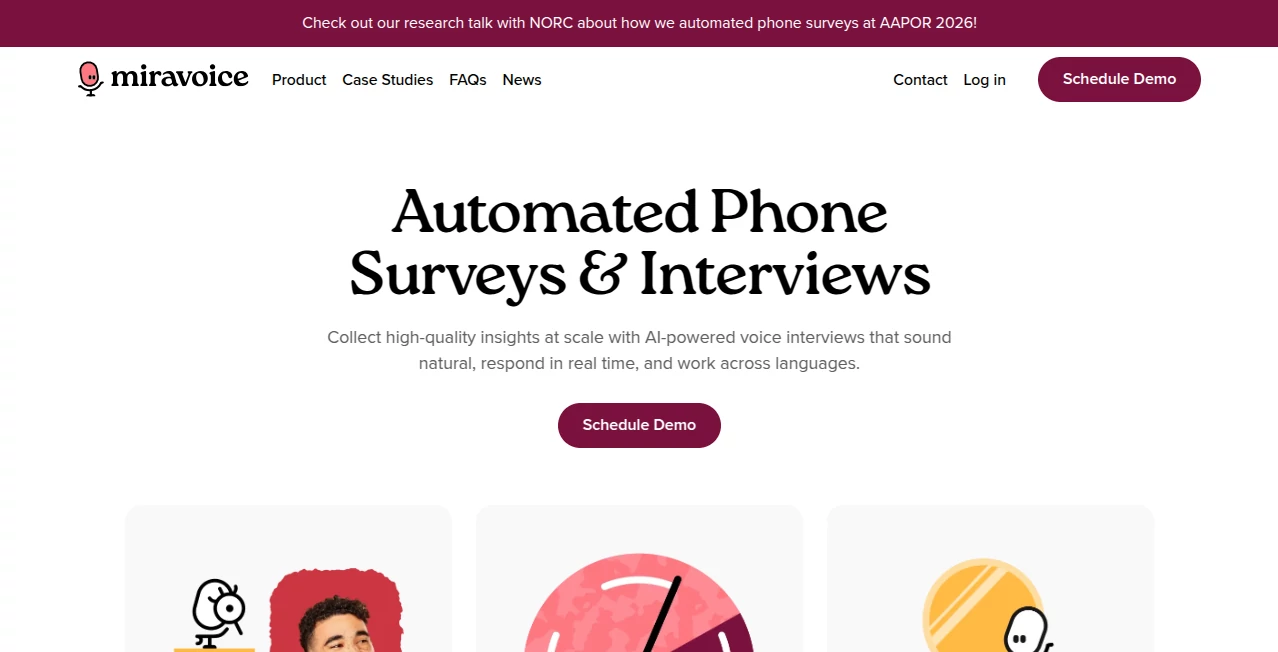 Screenshot of Miravoice – An AI tool in the ,AI Forms & Surveys ,AI Speech Recognition ,AI Speech to Text ,AI Voice Assistants  category, showcasing its interface and key features.