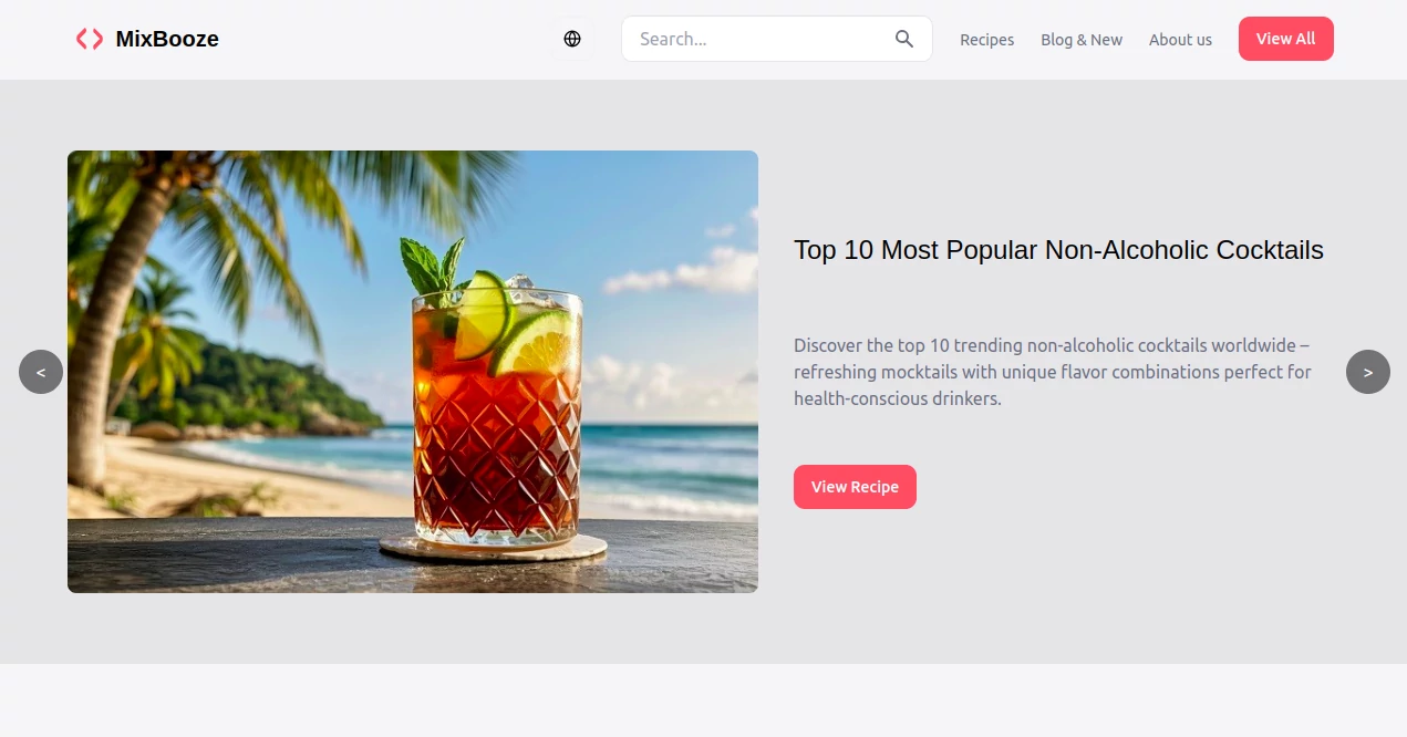 Screenshot of MixBooze – An AI tool in the ,AI Recipe Assistant ,AI Life Assistant ,AI Fun Tools ,AI Cooking Assistant  category, showcasing its interface and key features.
