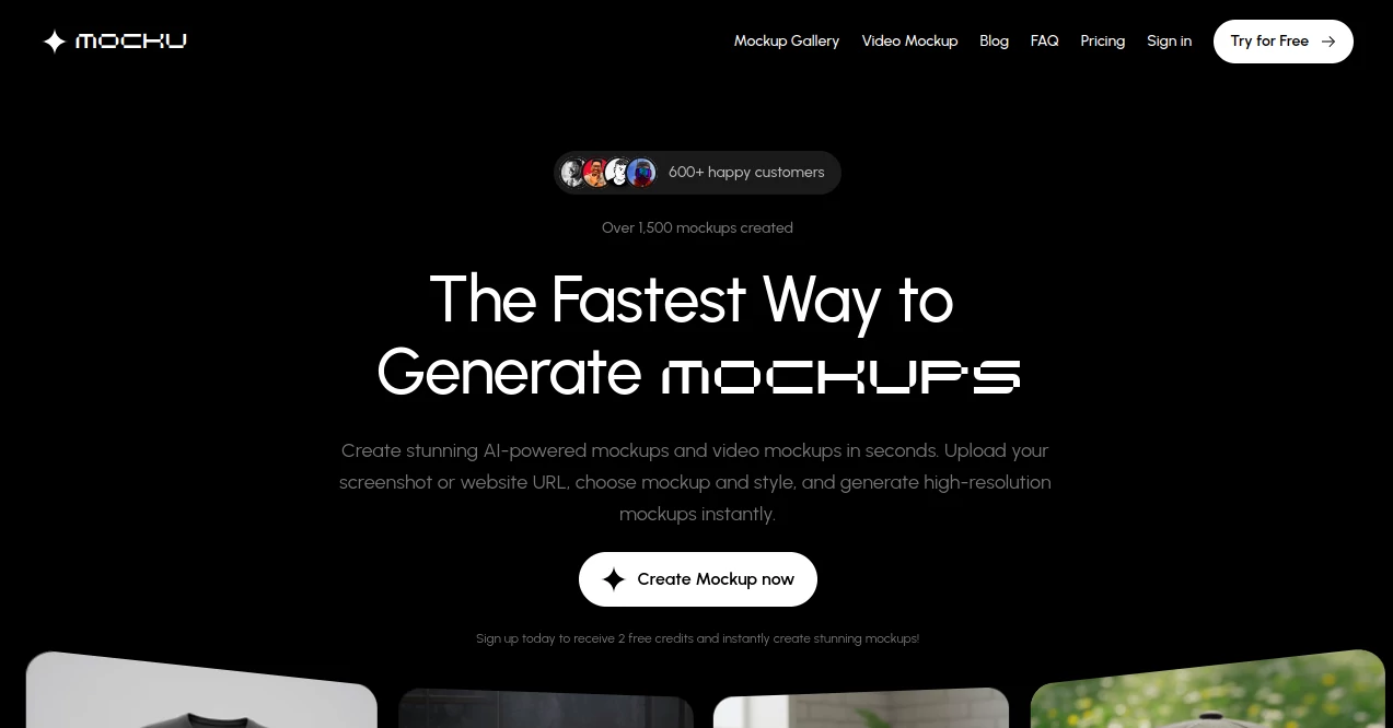 Screenshot of Mocku – An AI tool in the ,AI Ad Generator ,Photo & Image Editor ,AI Design Generator ,AI Image to Image  category, showcasing its interface and key features.