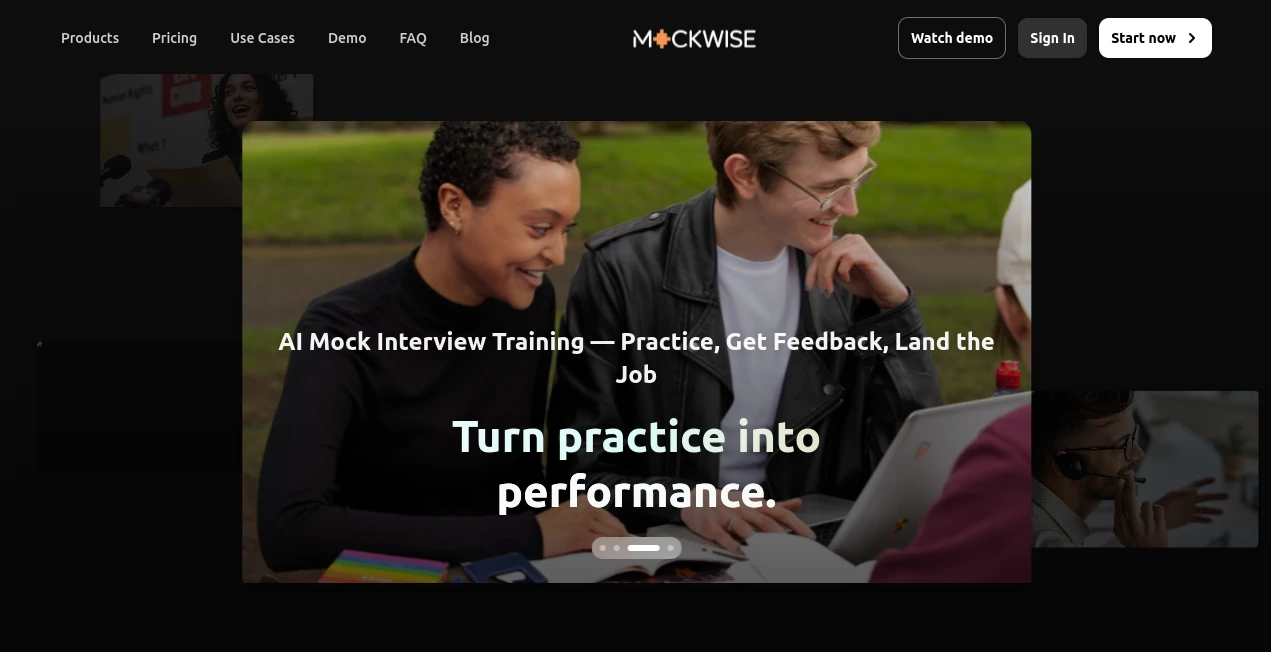 Screenshot of Mockwise – An AI tool in the ,AI Interview Assistant ,AI Coaching ,AI Education Assistant ,AI Productivity Tools  category, showcasing its interface and key features.