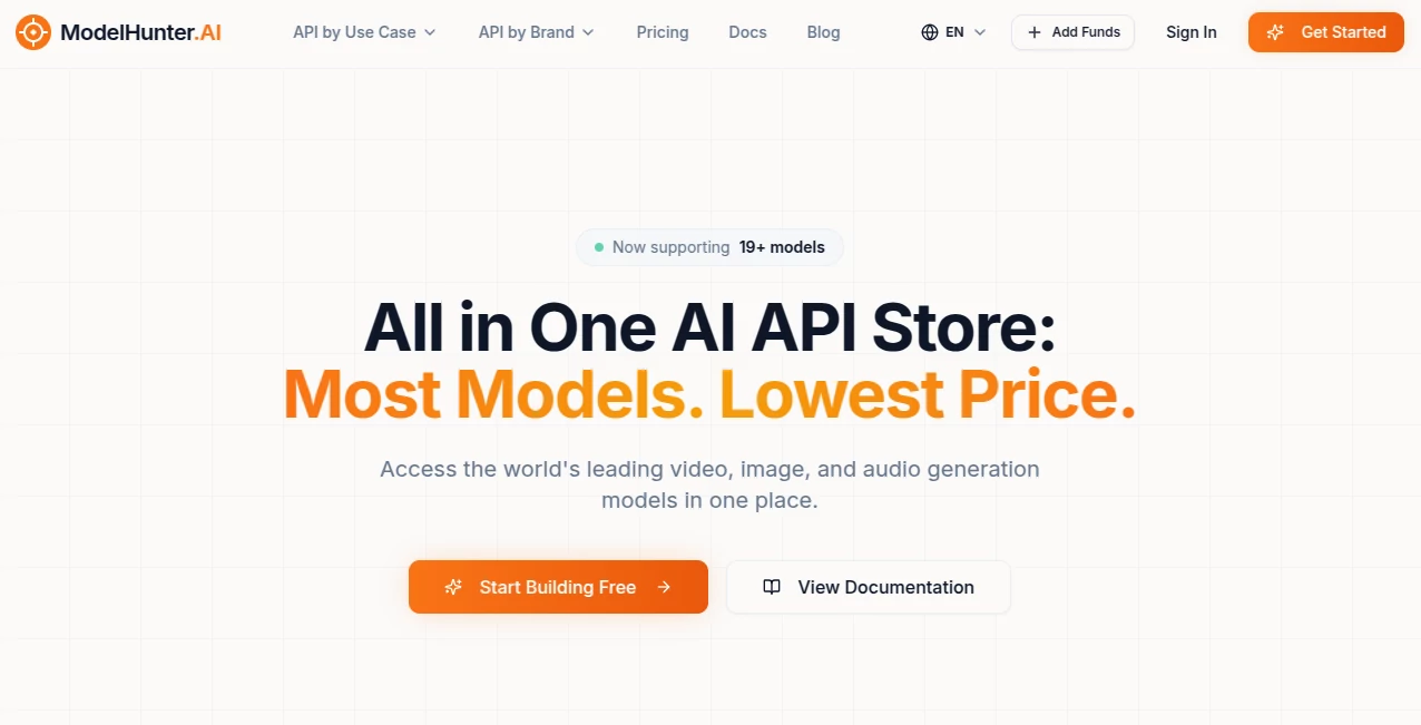 Screenshot of ModelHunter AI – An AI tool in the ,AI Image to Video ,AI Video Generator ,AI API Design ,AI Developer Tools  category, showcasing its interface and key features.