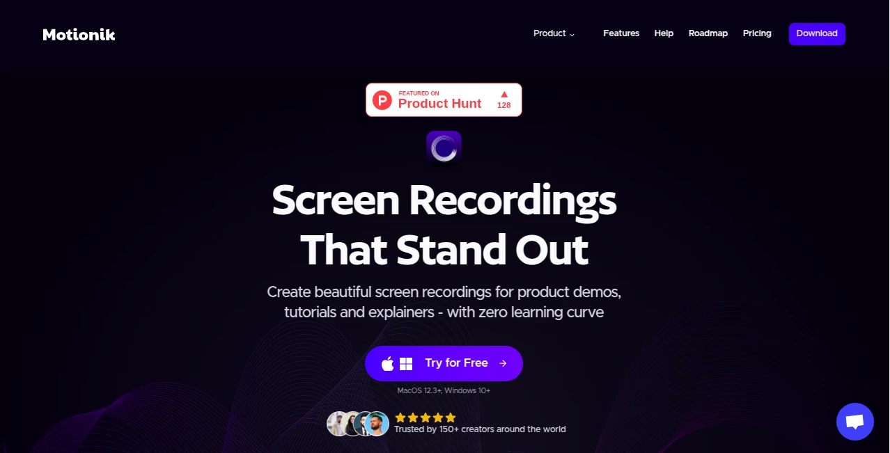 Screenshot of Motionik – An AI tool in the ,AI Video Editor ,AI Presentation Generator ,AI Meeting Assistant ,AI Video Recording  category, showcasing its interface and key features.