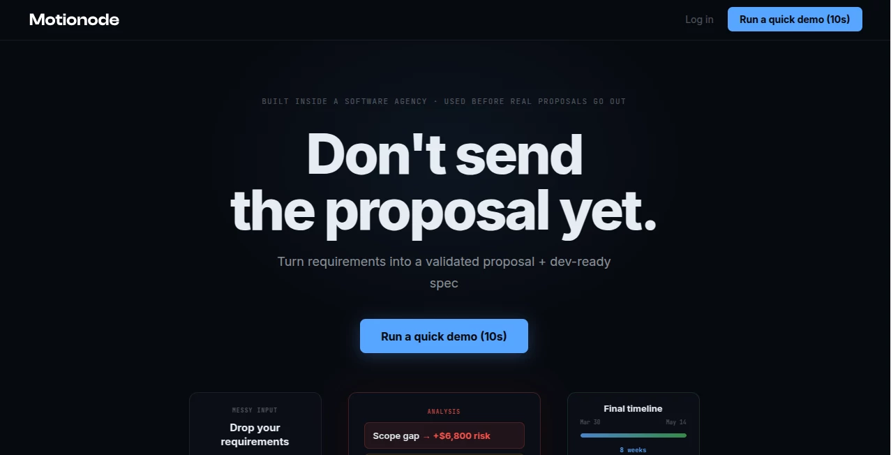 Screenshot of Motionode – An AI tool in the ,AI Productivity Tools ,AI Team Collaboration ,AI Workflow Management ,AI Project Management  category, showcasing its interface and key features.