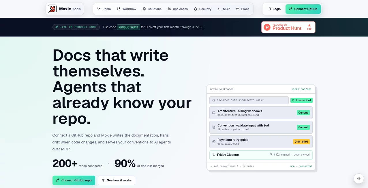 Screenshot of Moxie Docs – An AI tool in the  category, showcasing its interface and key features.
