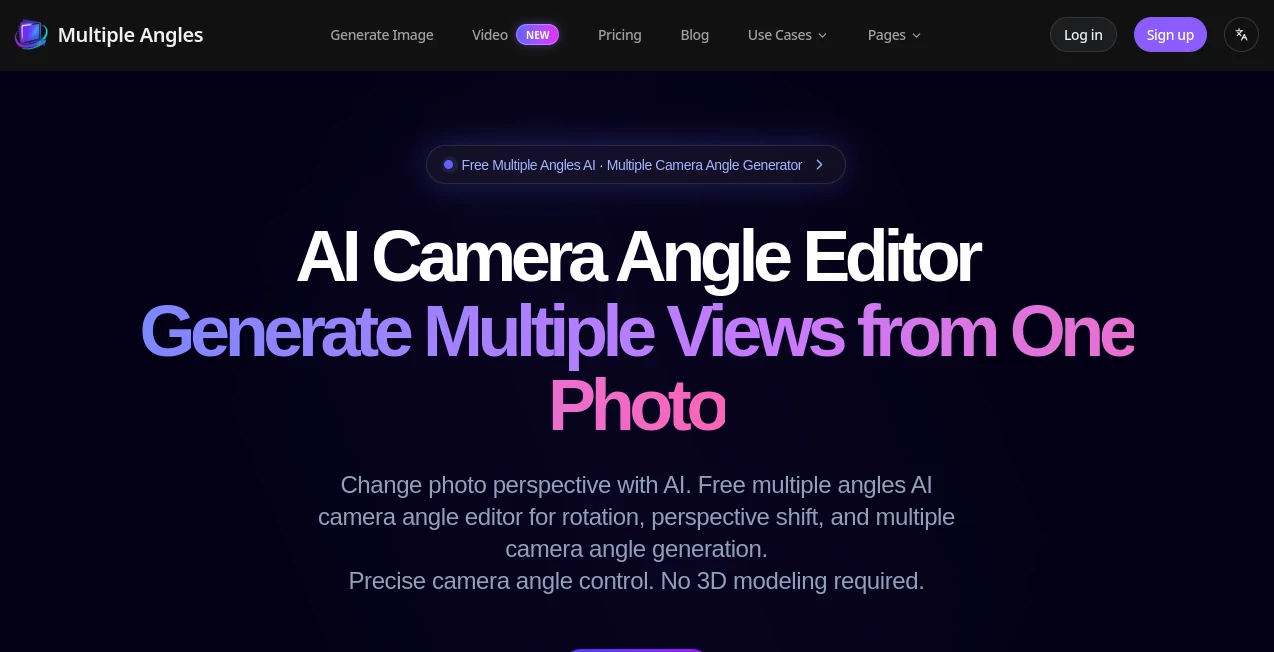 Screenshot of Multiple Angles – An AI tool in the ,AI Photo & Image Generator ,AI Photography ,AI Image to Image ,AI Design Assistant  category, showcasing its interface and key features.