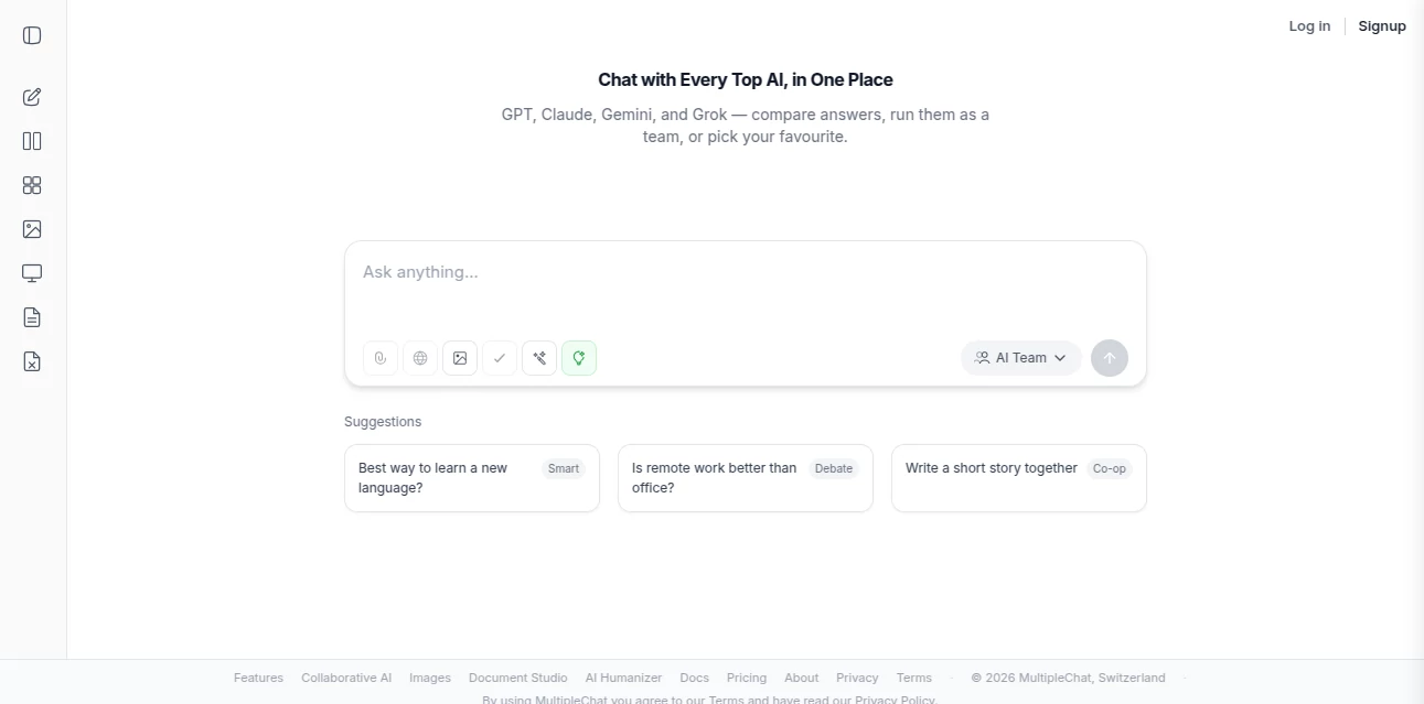 Screenshot of MultipleChat AI – An AI tool in the ,AI Documents Assistant ,AI Productivity Tools ,AI Chatbot ,AI Notes Assistant  category, showcasing its interface and key features.