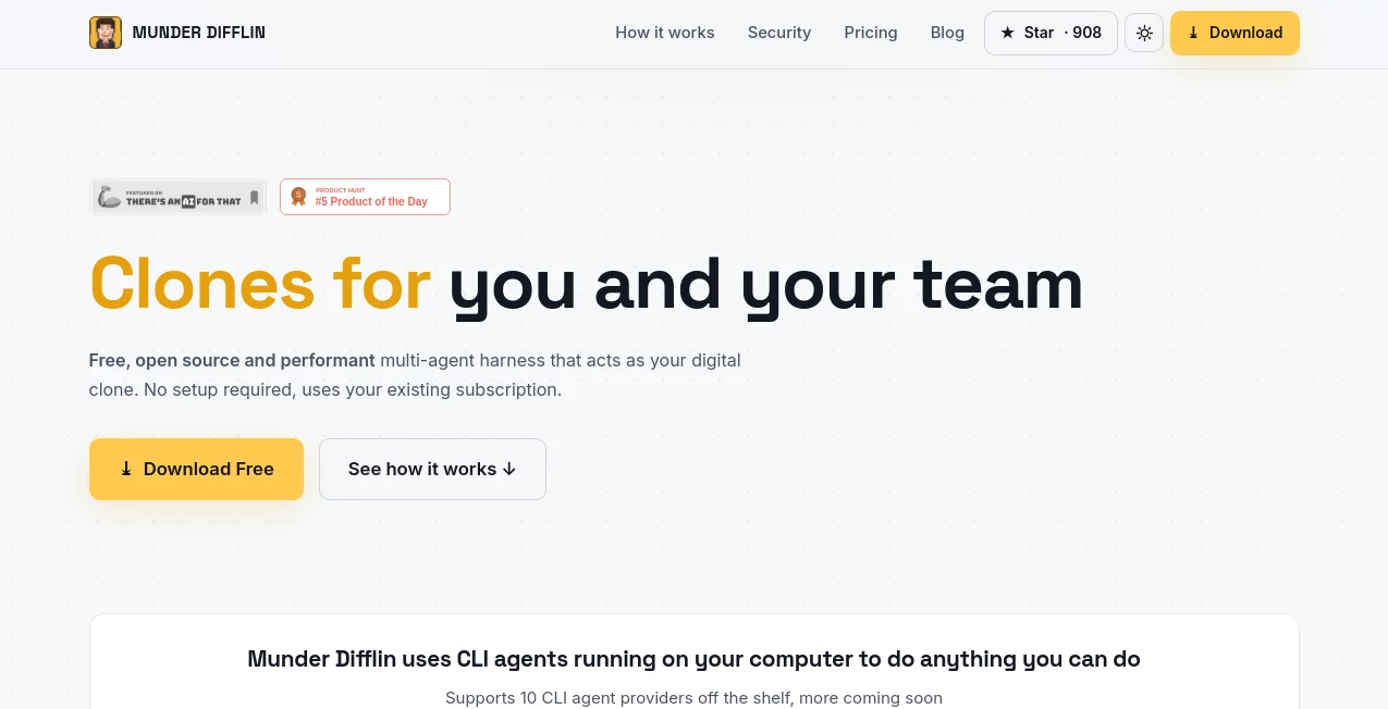 Screenshot of MUNDER DIFFLIN – An AI tool in the ,AI Workflow Management ,AI Code Assistant ,AI Team Collaboration ,AI Developer Tools  category, showcasing its interface and key features.
