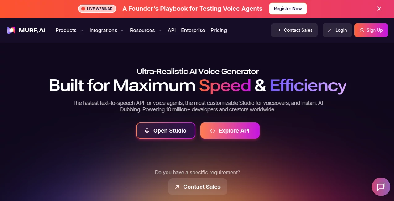 Screenshot of Murf – An AI tool in the ,AI Text to Speech ,AI Voice & Audio Editing ,AI Voice Cloning ,AI Speech Synthesis  category, showcasing its interface and key features.