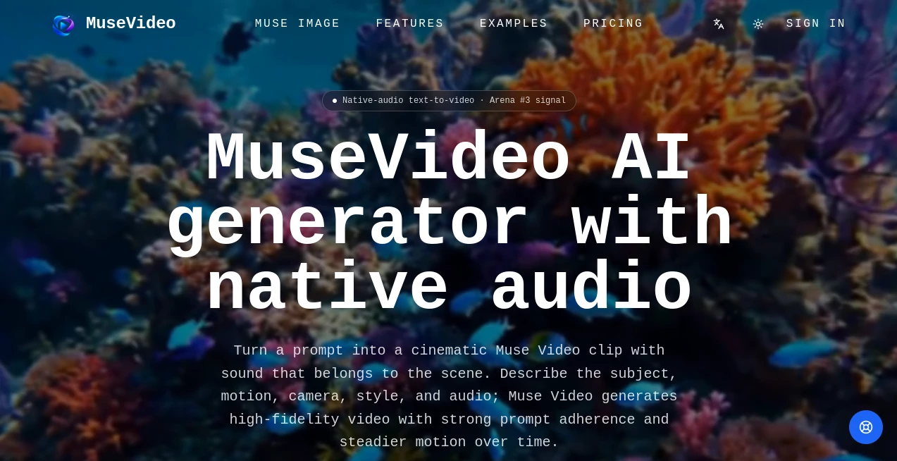 Screenshot of MuseVideo – An AI tool in the ,AI Music Video Generator ,AI Video Generator ,AI Text to Video  category, showcasing its interface and key features.