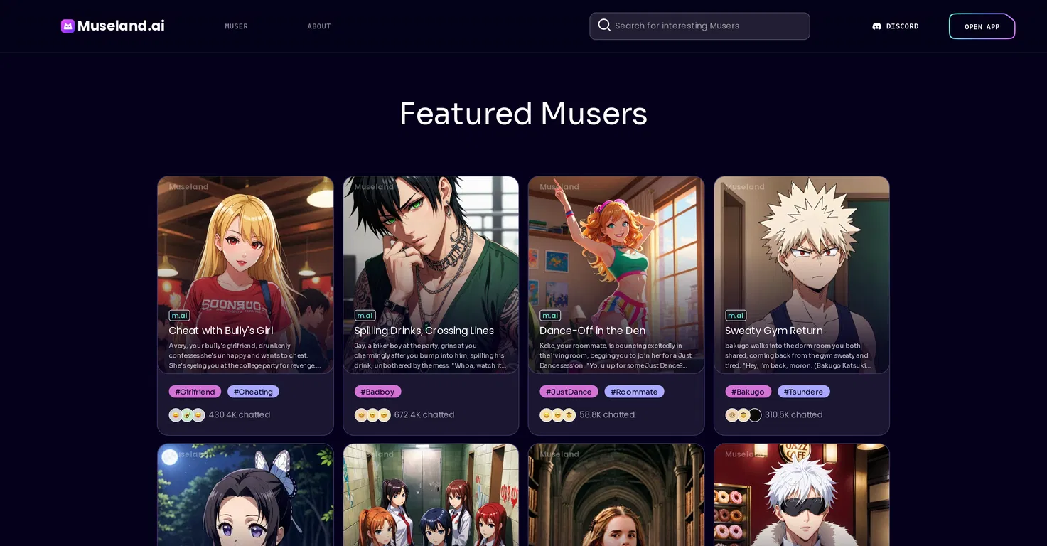 Screenshot of Museland – An AI tool in the ,AI Game  category, showcasing its interface and key features.
