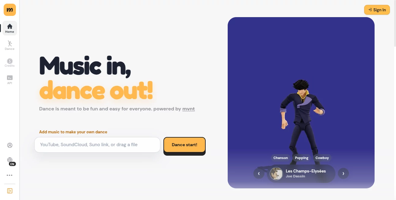 Screenshot of mvntSTUDIO – An AI tool in the ,AI Animated Video ,AI Image to Video ,AI Video Generator ,AI Music Generator  category, showcasing its interface and key features.