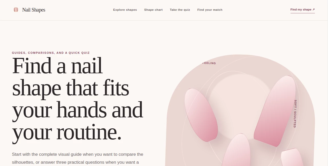 Screenshot of Nail Shapes – An AI tool in the ,Other  category, showcasing its interface and key features.