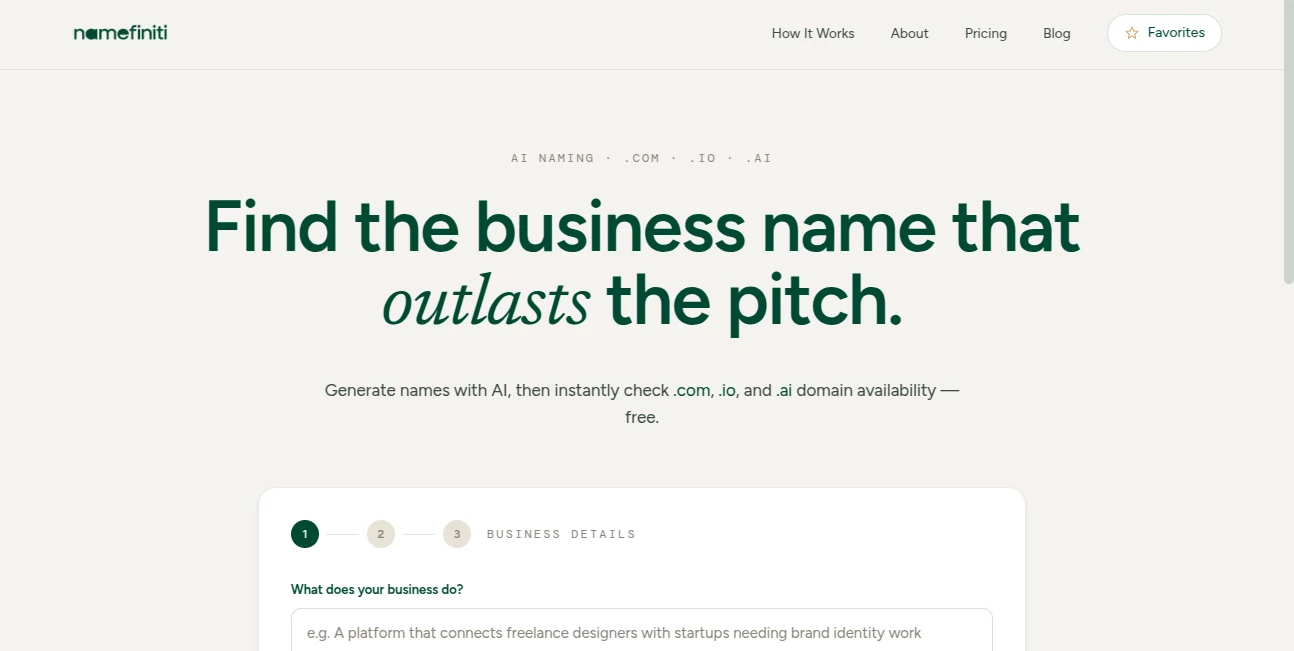 Screenshot of Namelix – An AI tool in the ,AI Business Ideas Generator ,AI Domain Name Generator ,AI Productivity Tools ,Other  category, showcasing its interface and key features.