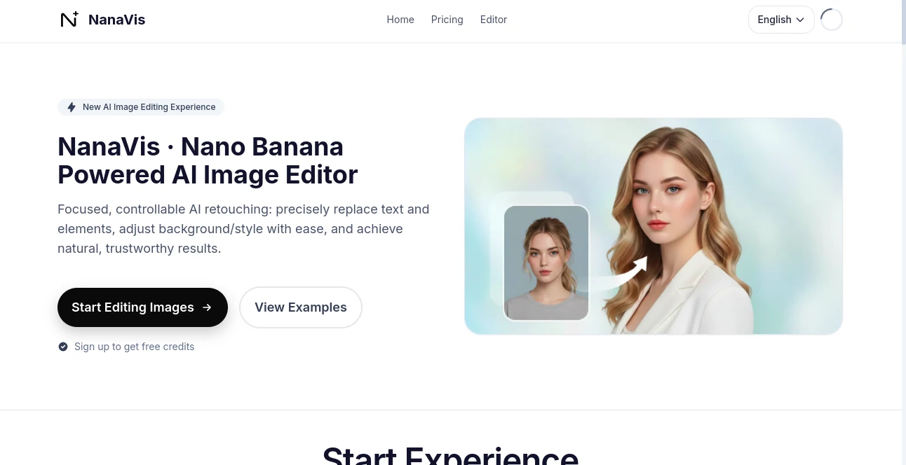 Screenshot of NanaVis – An AI tool in the ,AI Background Remover ,AI Photo Enhancer ,Photo & Image Editor ,AI Art Generator  category, showcasing its interface and key features.