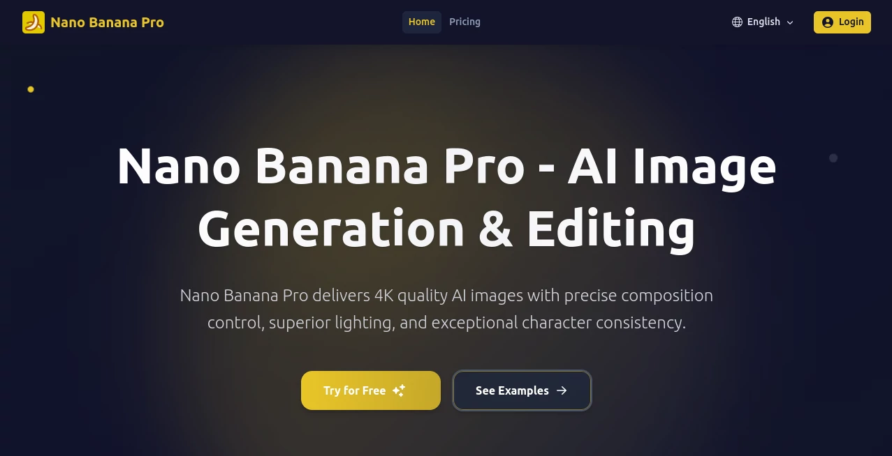 Screenshot of Nano Banana Pro – An AI tool in the ,AI Text to Image ,Photo & Image Editor ,AI Photo Enhancer ,AI Art Generator  category, showcasing its interface and key features.