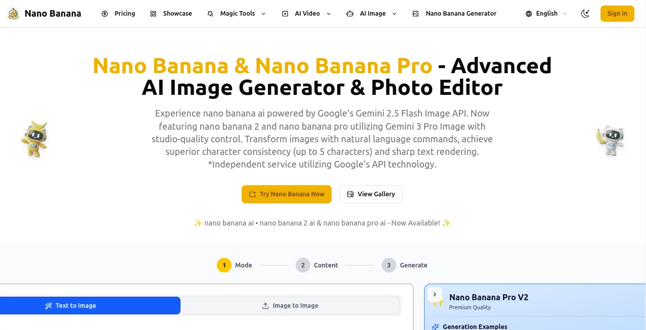 Screenshot of Nano Banana – An AI tool in the ,AI Photo & Image Generator ,Photo & Image Editor ,AI Art Generator ,AI Text to Image  category, showcasing its interface and key features.