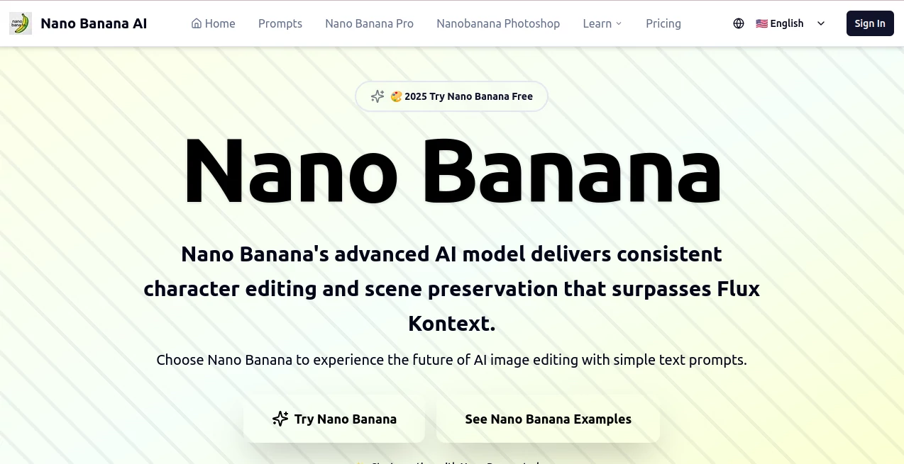 Screenshot of Nano Banana – An AI tool in the ,Photo & Image Editor ,AI Photo Enhancer ,AI Image to Image ,AI Art Generator  category, showcasing its interface and key features.