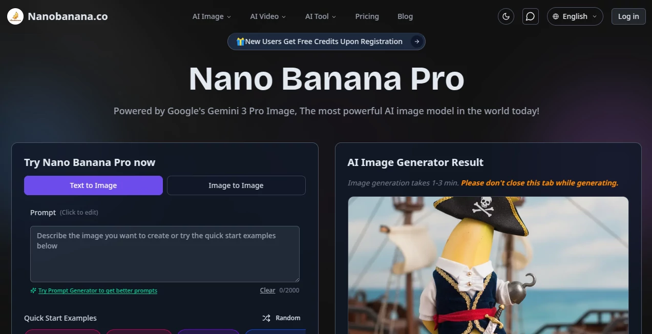 Screenshot of Nano Banana – An AI tool in the ,Photo & Image Editor ,AI Art Generator ,AI Design Generator ,AI Image to Image  category, showcasing its interface and key features.