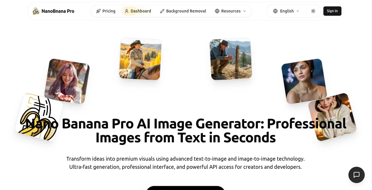 Screenshot of NanoBnana Pro – An AI tool in the ,AI Text to Image ,AI Photo & Image Generator ,AI Art Generator ,AI Design Generator  category, showcasing its interface and key features.