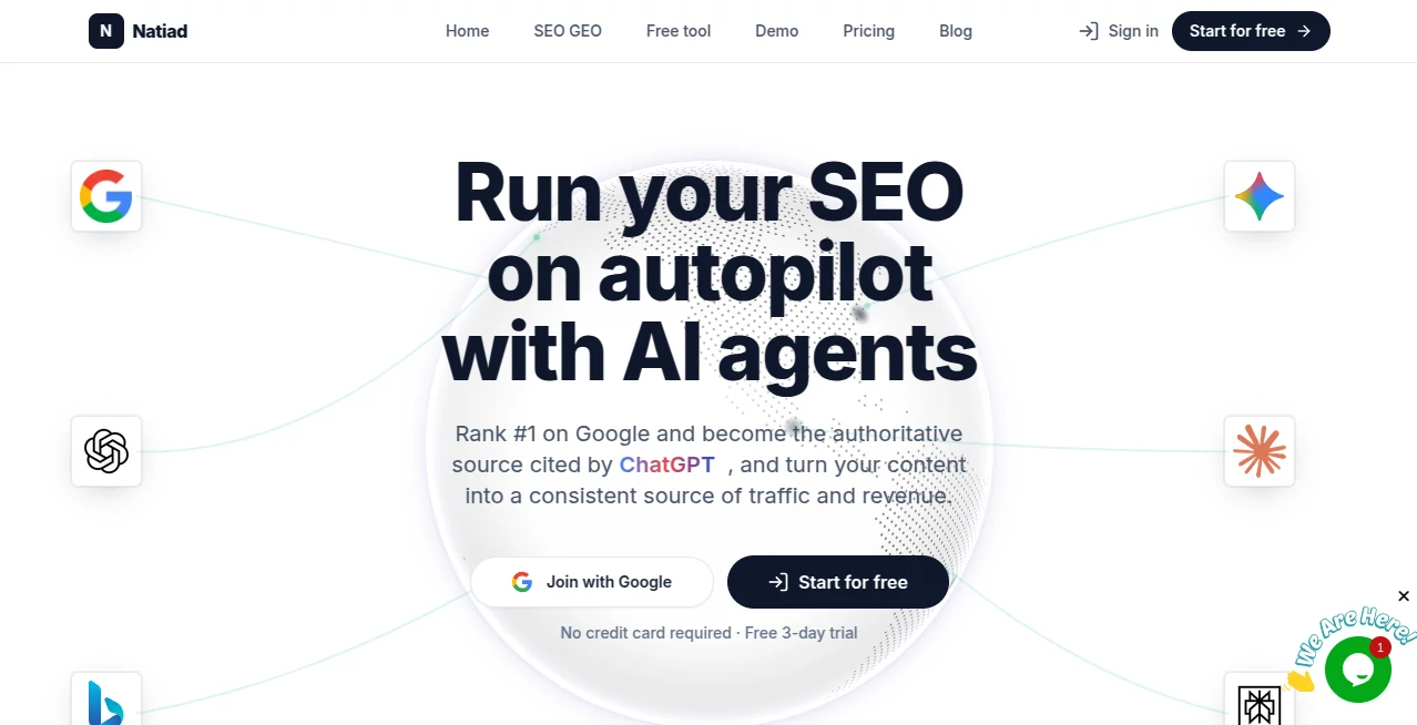 Screenshot of Natiad – An AI tool in the ,AI Content Generator ,AI Research Tool ,AI SEO Assistant ,AI Marketing Plan Generator  category, showcasing its interface and key features.