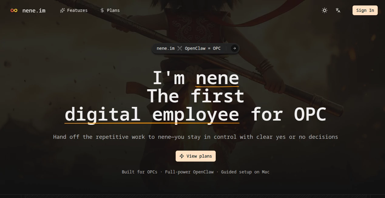 Screenshot of nene.im – An AI tool in the ,AI Workflow Management ,AI Productivity Tools ,AI Task Management ,AI Team Collaboration  category, showcasing its interface and key features.