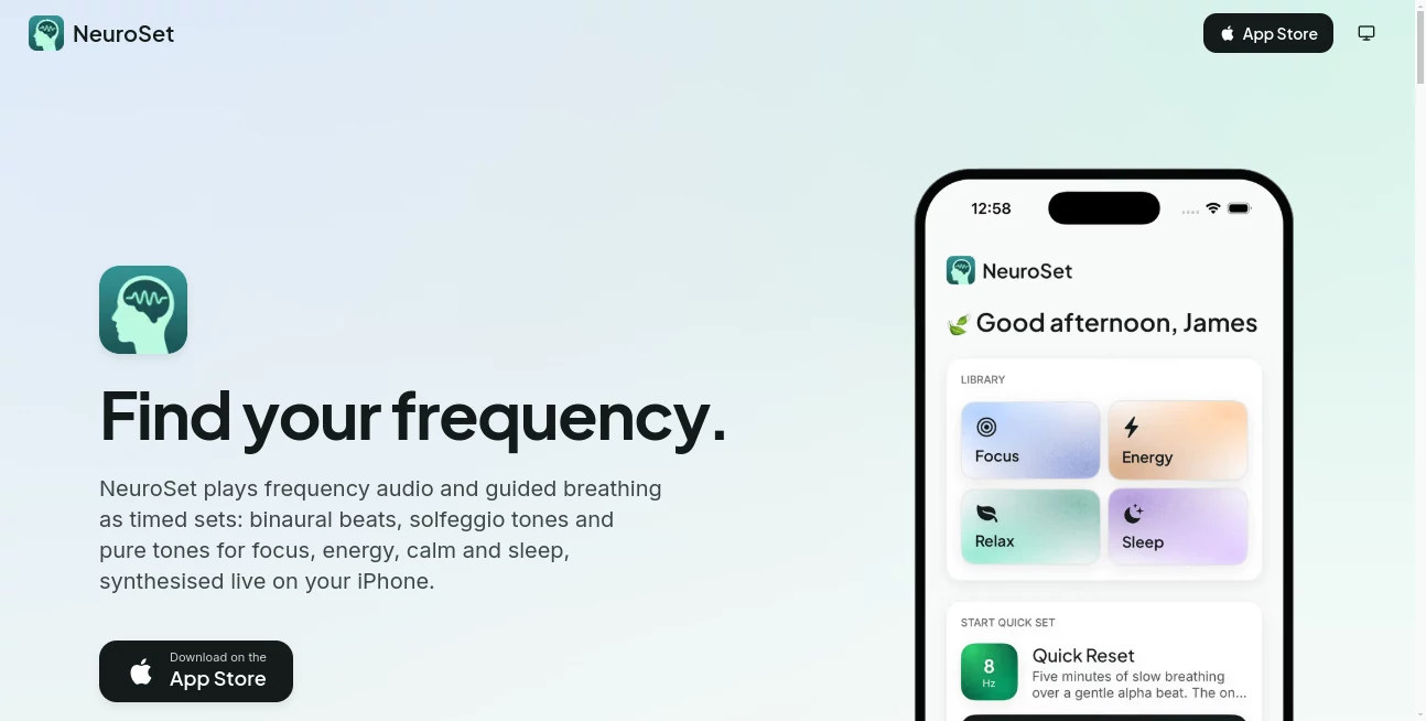 Screenshot of NeuroSet – An AI tool in the ,AI Life Assistant ,Other  category, showcasing its interface and key features.