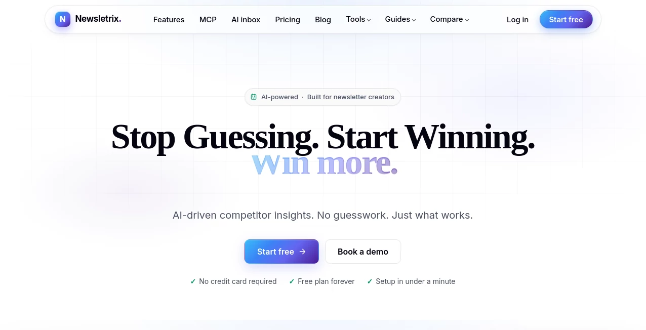 Screenshot of Newsletrix – An AI tool in the ,AI Research Tool ,AI Analytics Assistant ,AI Marketing Plan Generator ,AI Email Marketing  category, showcasing its interface and key features.