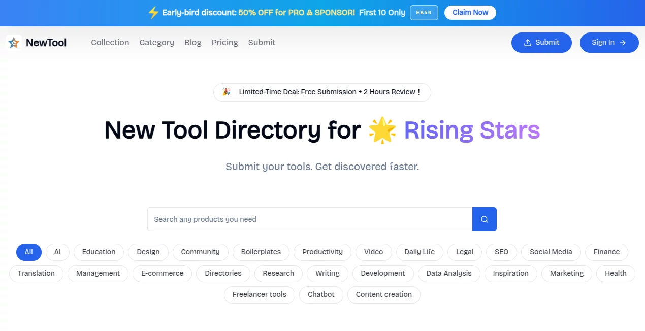 Screenshot of NewTool.site – An AI tool in the ,AI Tools Directory  category, showcasing its interface and key features.