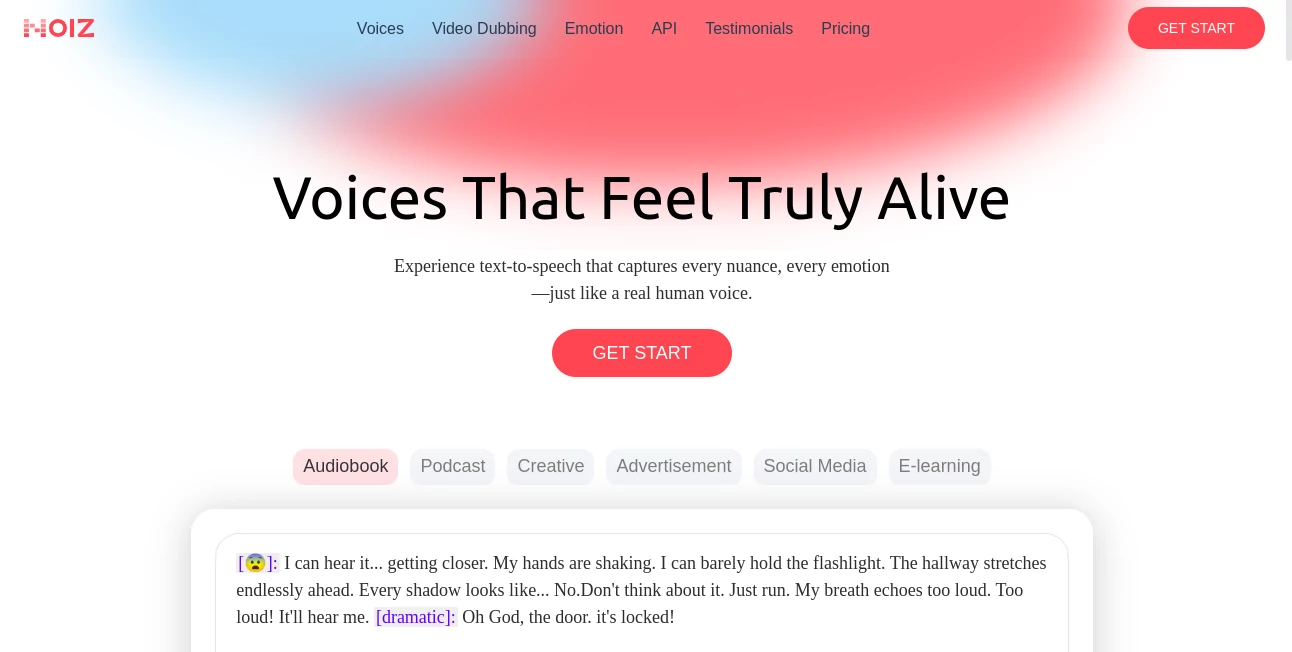 Screenshot of Noiz AI – An AI tool in the ,AI Text to Speech ,AI Voice & Audio Editing ,AI Voice Cloning ,AI Speech Synthesis  category, showcasing its interface and key features.