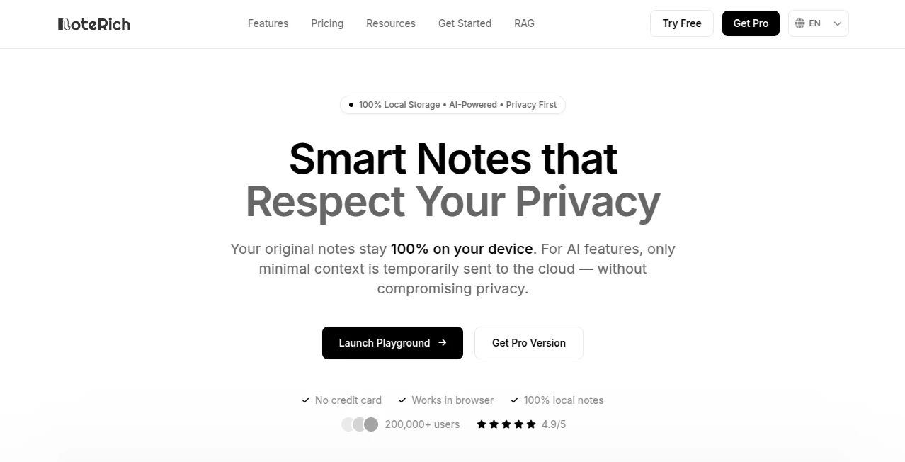 Screenshot of Noterich – An AI tool in the ,AI Blog Writer ,AI Copywriting ,AI Writing Assistants ,AI Content Generator  category, showcasing its interface and key features.