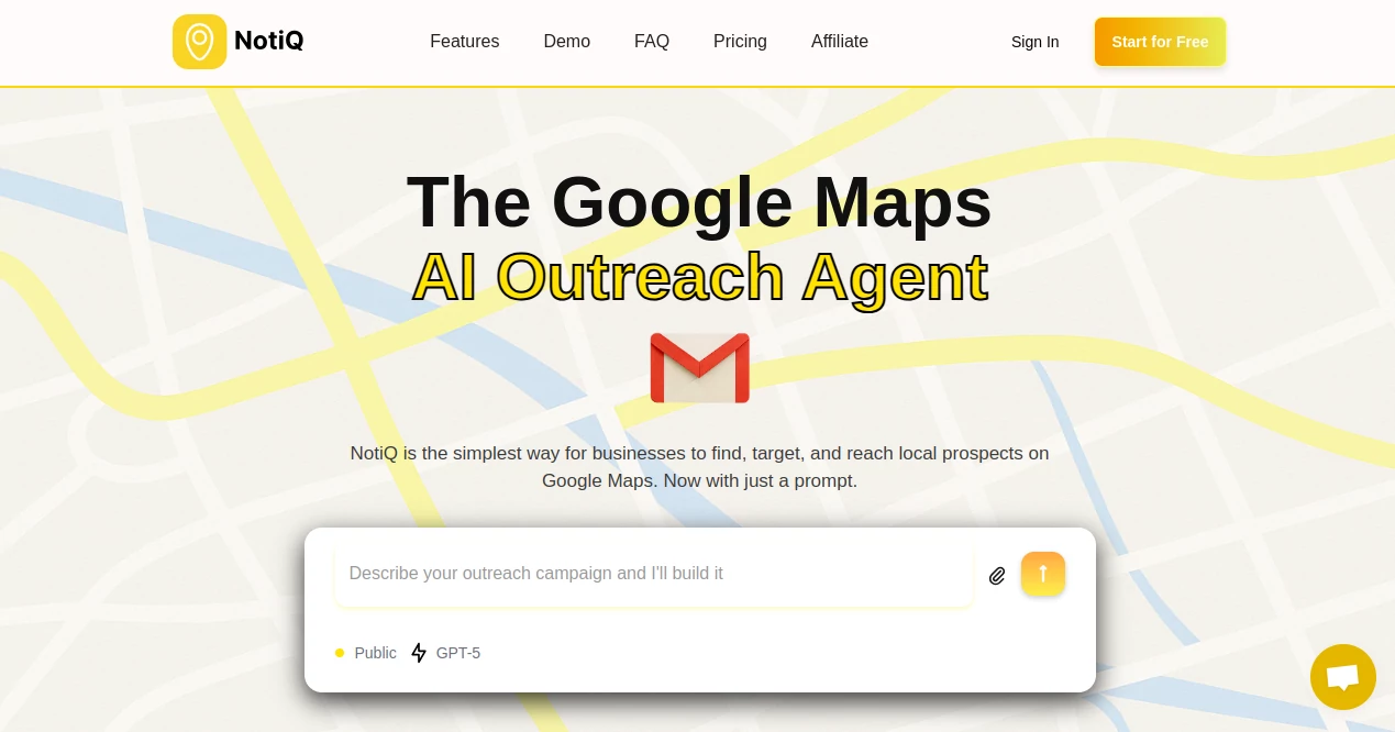 Screenshot of NotiQ – An AI tool in the ,AI Lead Generation ,AI Email Assistant ,AI Email Marketing ,AI Response Generator  category, showcasing its interface and key features.