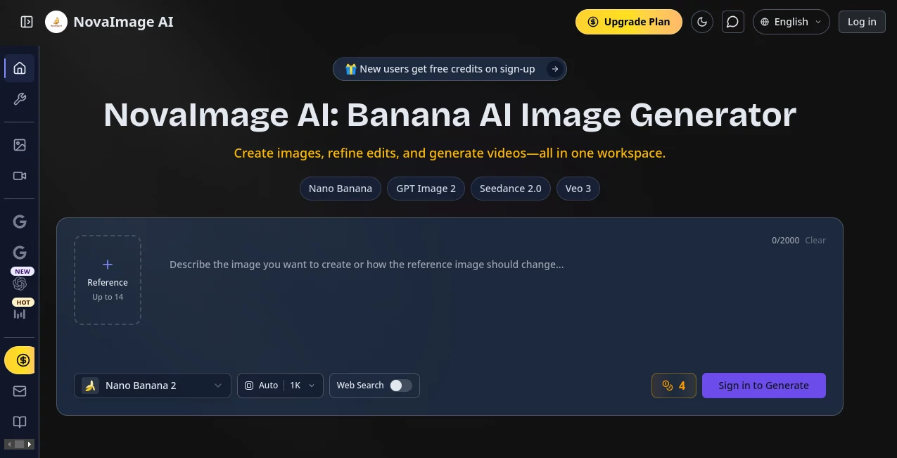 Screenshot of NovaImage AI – An AI tool in the ,AI Photo & Image Generator ,AI Video Generator ,AI Image to Image ,AI Text to Image  category, showcasing its interface and key features.