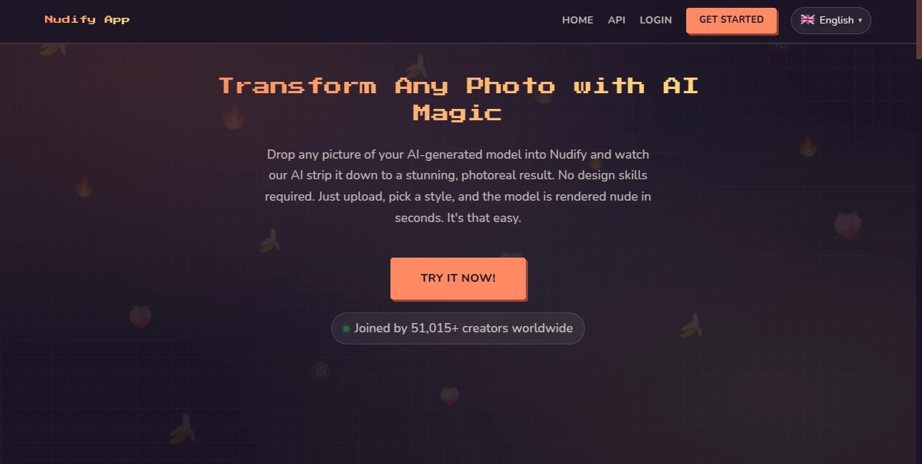 Screenshot of Nudify App – An AI tool in the ,NSFW  category, showcasing its interface and key features.