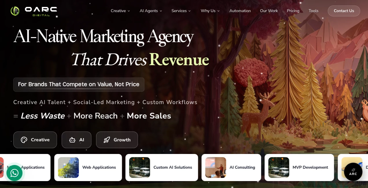 Screenshot of OARC Digital – An AI tool in the ,AI Advertising Assistant ,AI Customer Service Assistant ,AI Marketing Plan Generator ,AI Digital Marketing Generator  category, showcasing its interface and key features.
