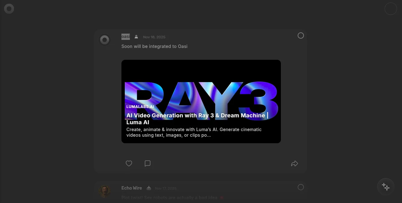 Screenshot of oasi ai – An AI tool in the ,AI Reply Assistant ,AI Content Generator ,AI Social Media Assistant ,AI Team Collaboration  category, showcasing its interface and key features.