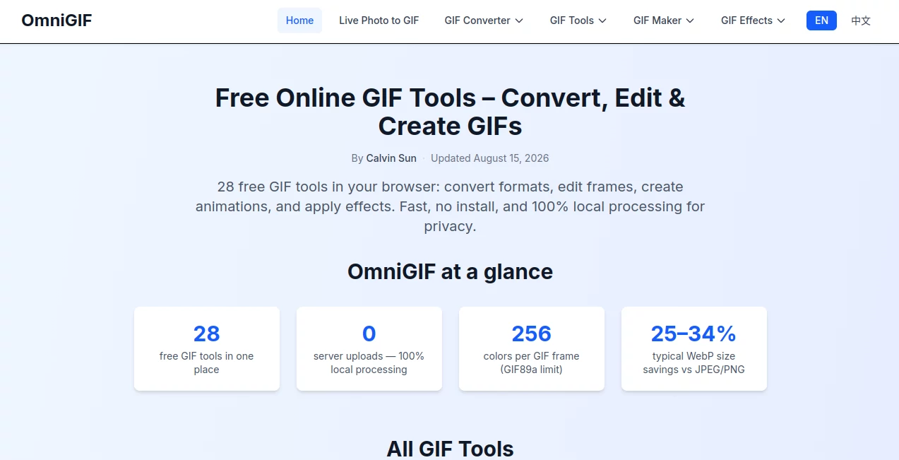Screenshot of OmniGIF – An AI tool in the ,AI GIF Generator  category, showcasing its interface and key features.